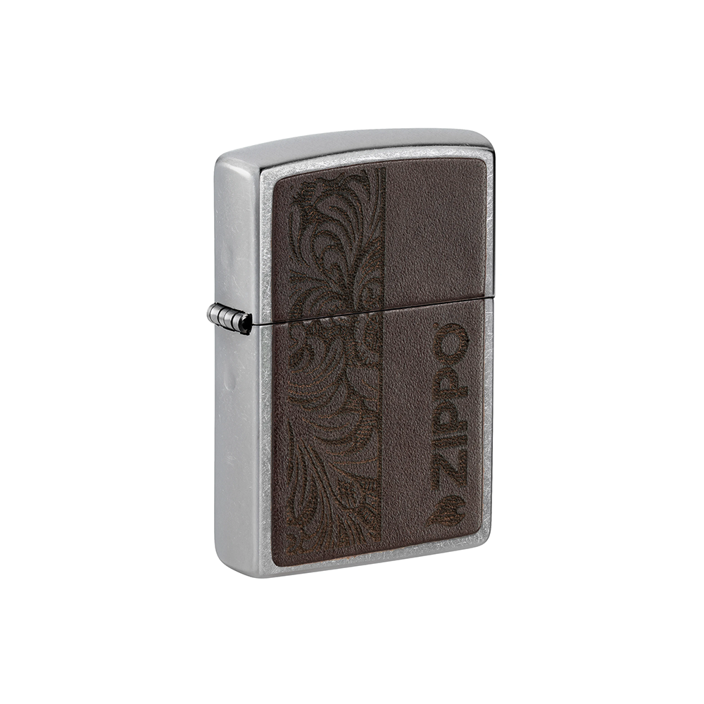 Zippo 46920 Brown Leather Emblem - Zippo Design