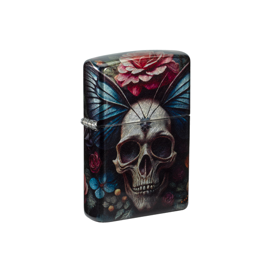 Zippo 46848 Butterfly Floral Skull Flower