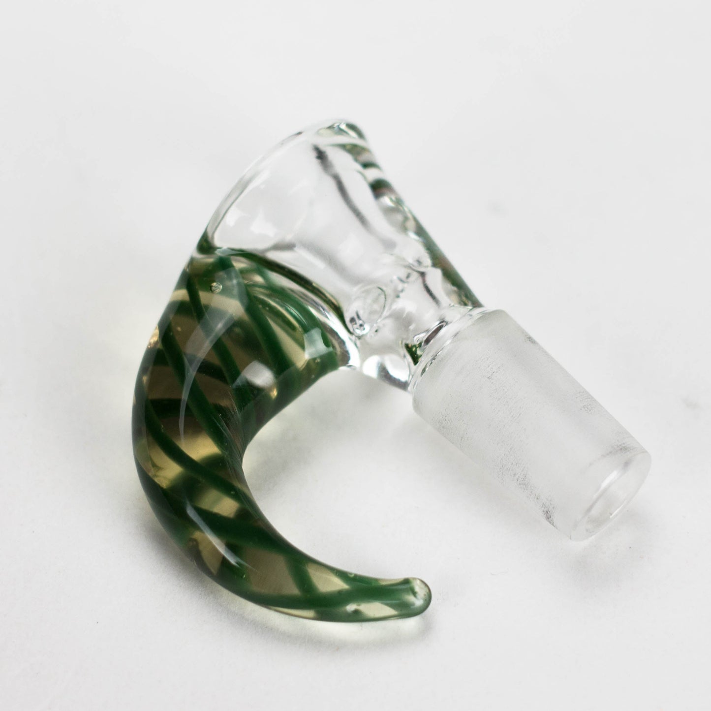 Shine Glassworks | 14mm 3 Hole Clear Bowl with Horn - Made in Canada_3