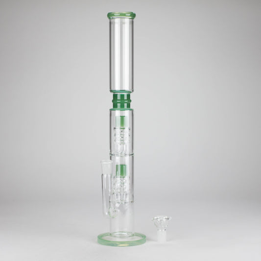 18" Straight Glass Water Pipe with Dual Percolator – Assorted Colors