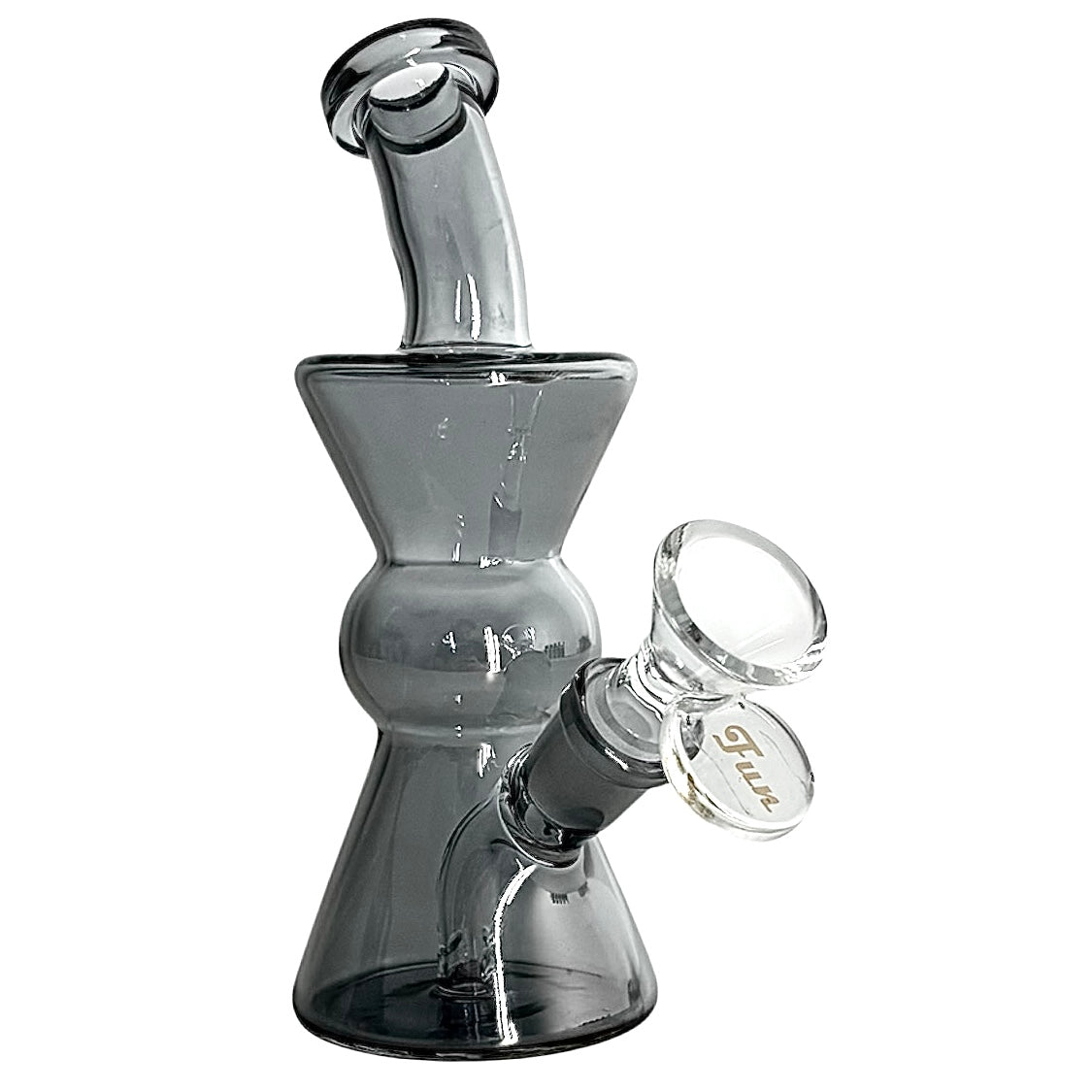 6" Hourglass Electroplate Glass Bong – Compact & Stemless