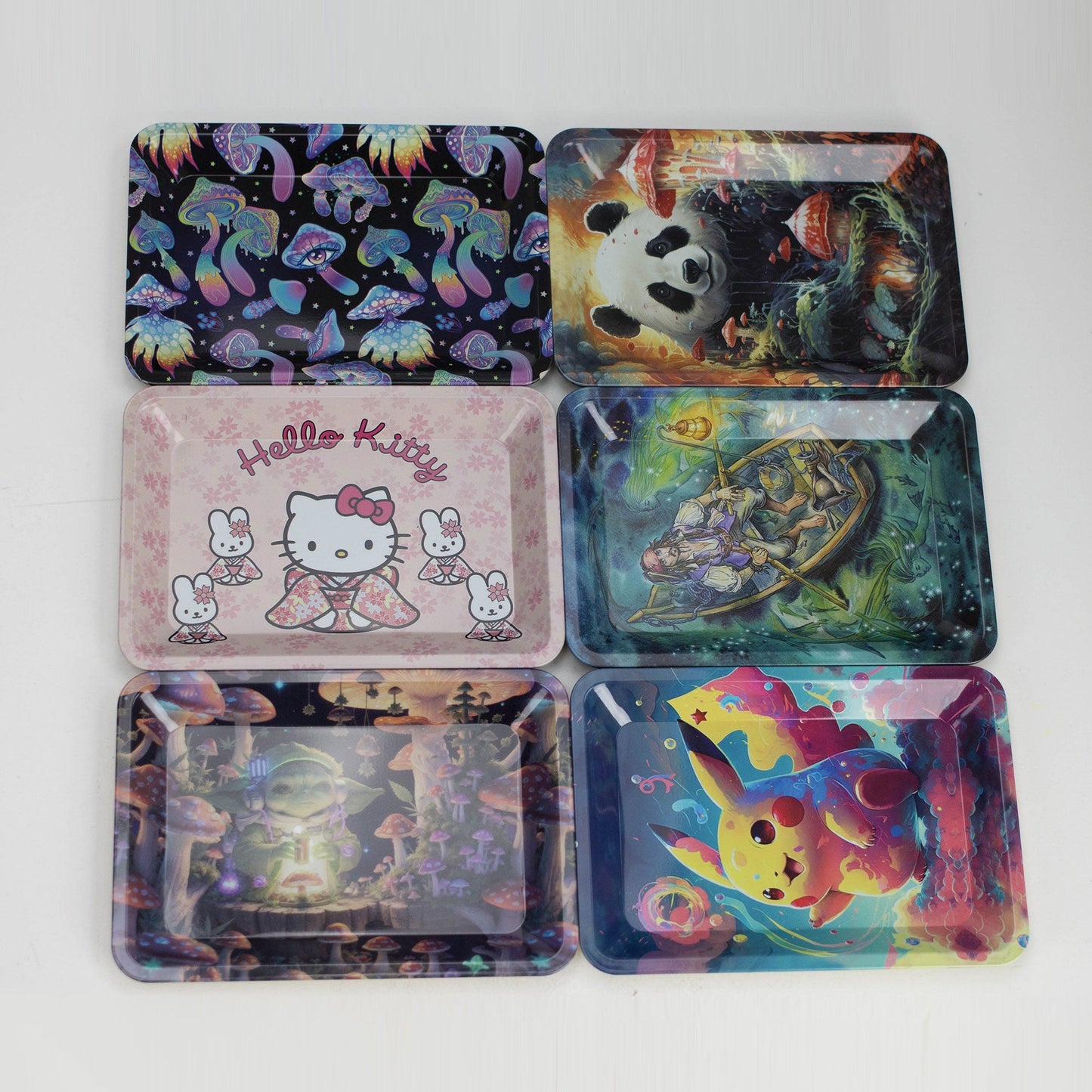 Assorted Design Metal Tray Small Pack of 12
