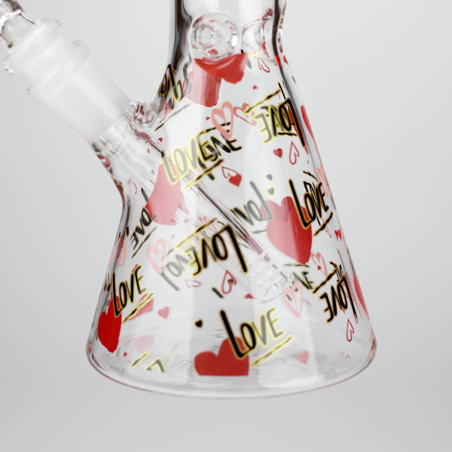 10" Love Design Glass Beaker Bong