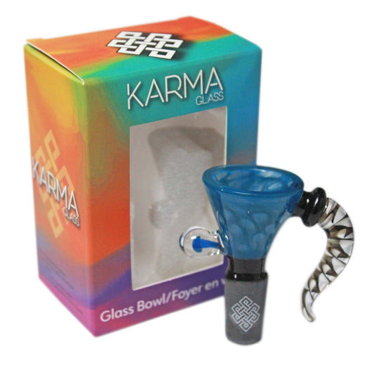 Karma | 14mm Honeycomb, Black Joint Glass Bowl (Purple)