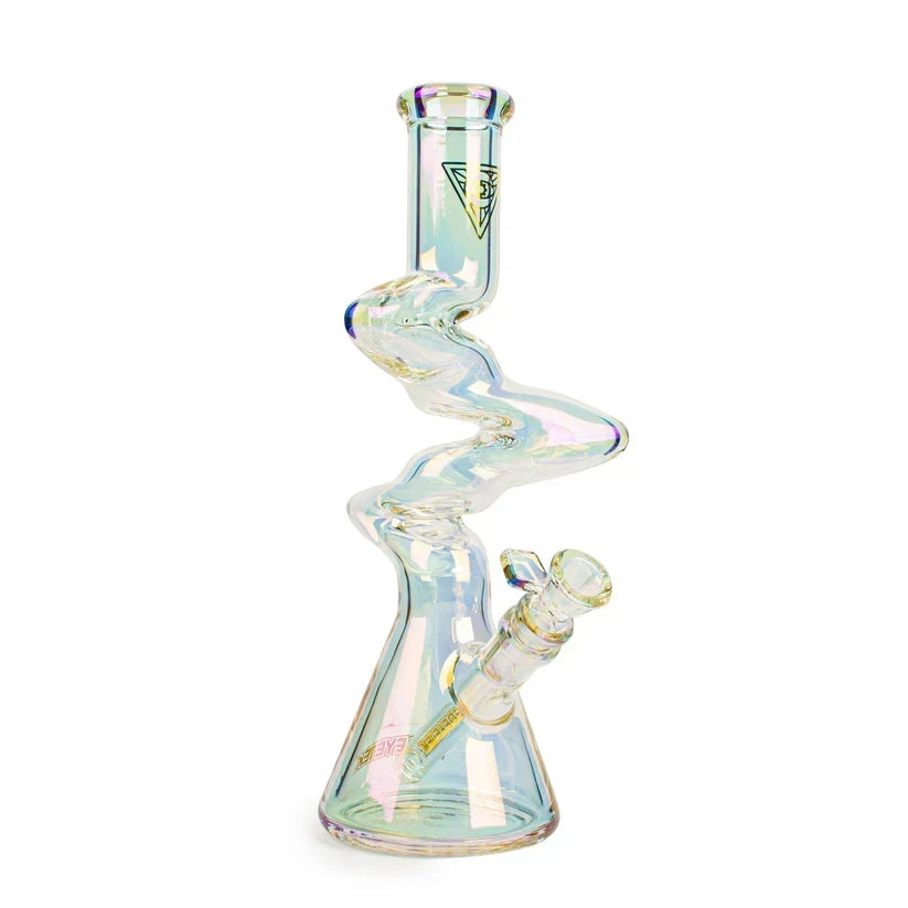 Red Eye 12" Triple Zong Metallilc Rainbow Beaker Bong