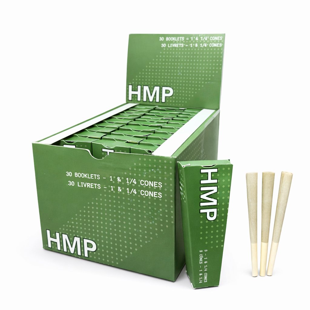 HMP | 1¼ Pre-Rolled Hemp Cones – 3 cones per pack (30pack Display)