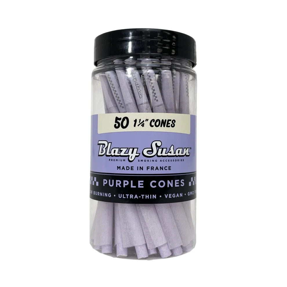 Blazy Susan | Purple pre rolled cones size 1-1/4" Pack of 50_0