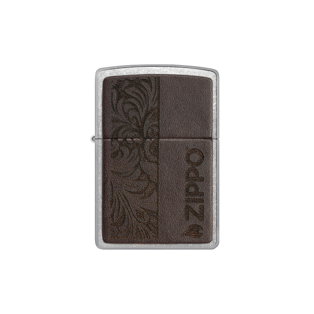 Zippo 46920 Brown Leather Emblem - Zippo Design