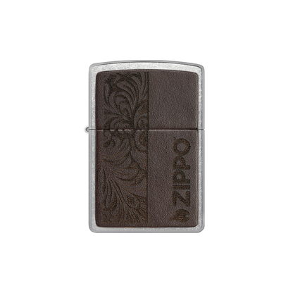 Zippo 46920 Brown Leather Emblem - Zippo Design