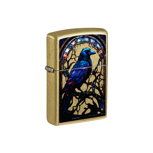 Zippo 46946 Stained Glass Raven Design