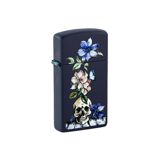 Zippo 46813 Navy Skull Bone Bouquet Design