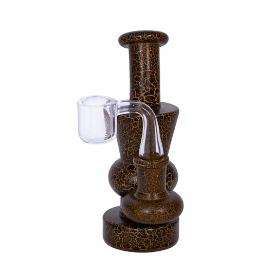 Karma | 6" Yellow Lightning Hourglass Glass Dab Rig