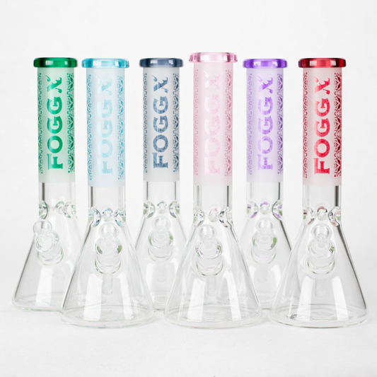 FOGGX | 14" Sandblasted Beaker Glass Water Pipe – 7mm Thick [FT292]