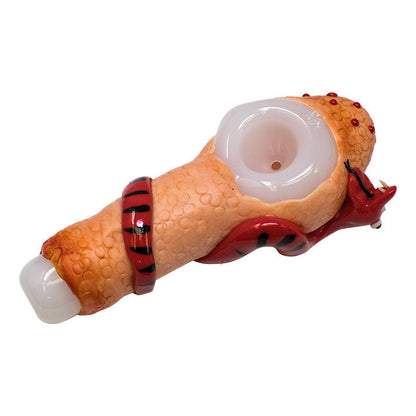 Green Eyed Serpent Hand Pipe 5 inches