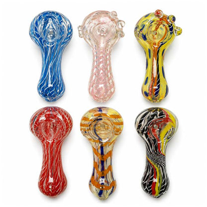 3.75" Assorted Swirl Glass Hand Pipe-2CT