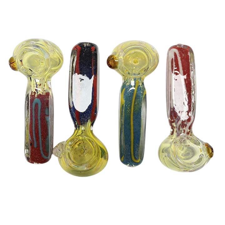 4.5" Striped Fumed Glass Hand Pipe