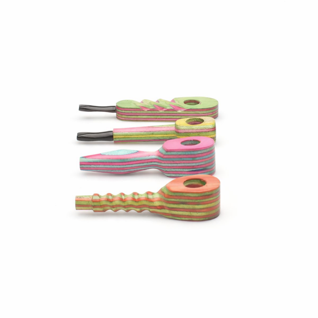 4" Assorted Rainbow Wooden Pipes
