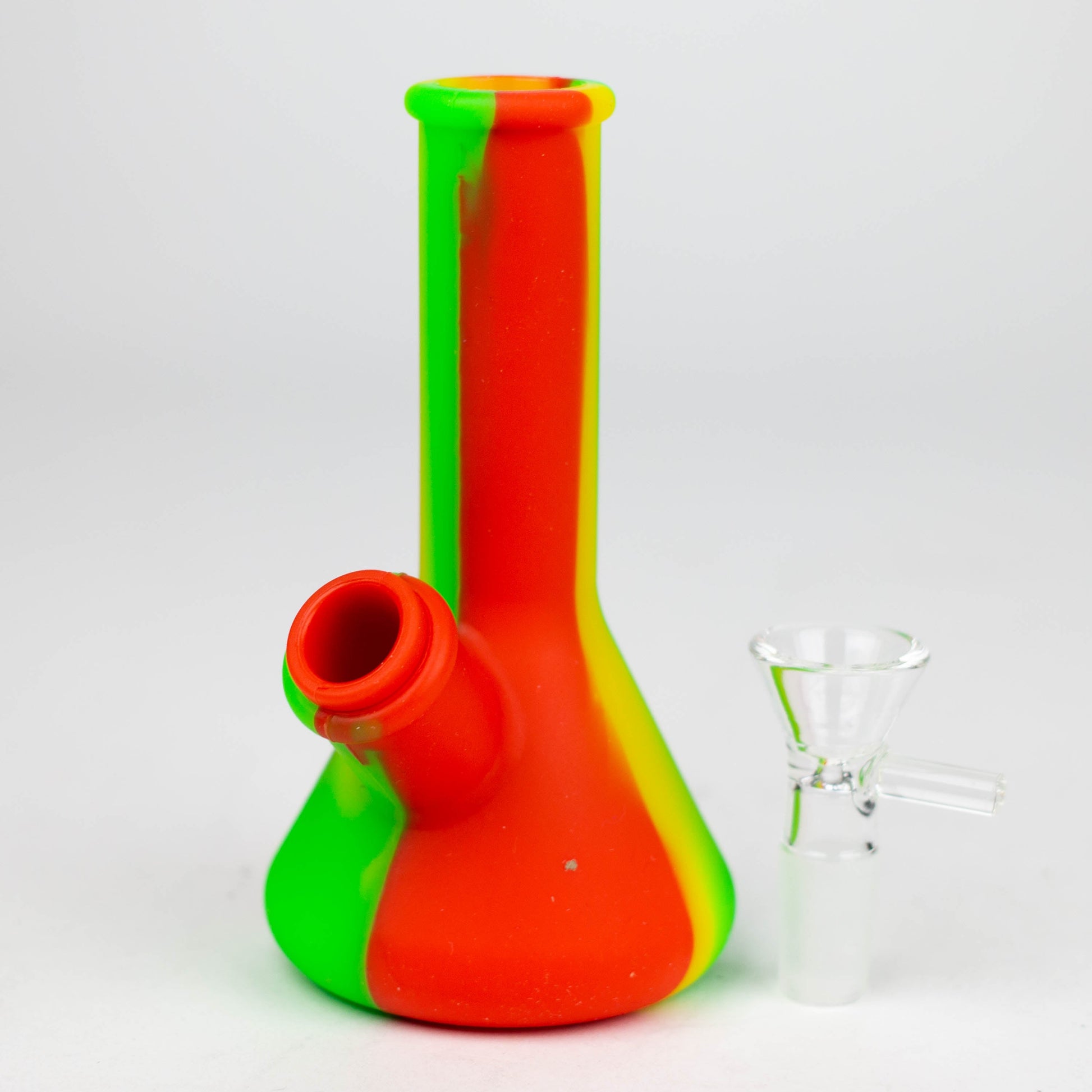 5" Tricolor silicone mini beaker water bong [71-Top09]_4