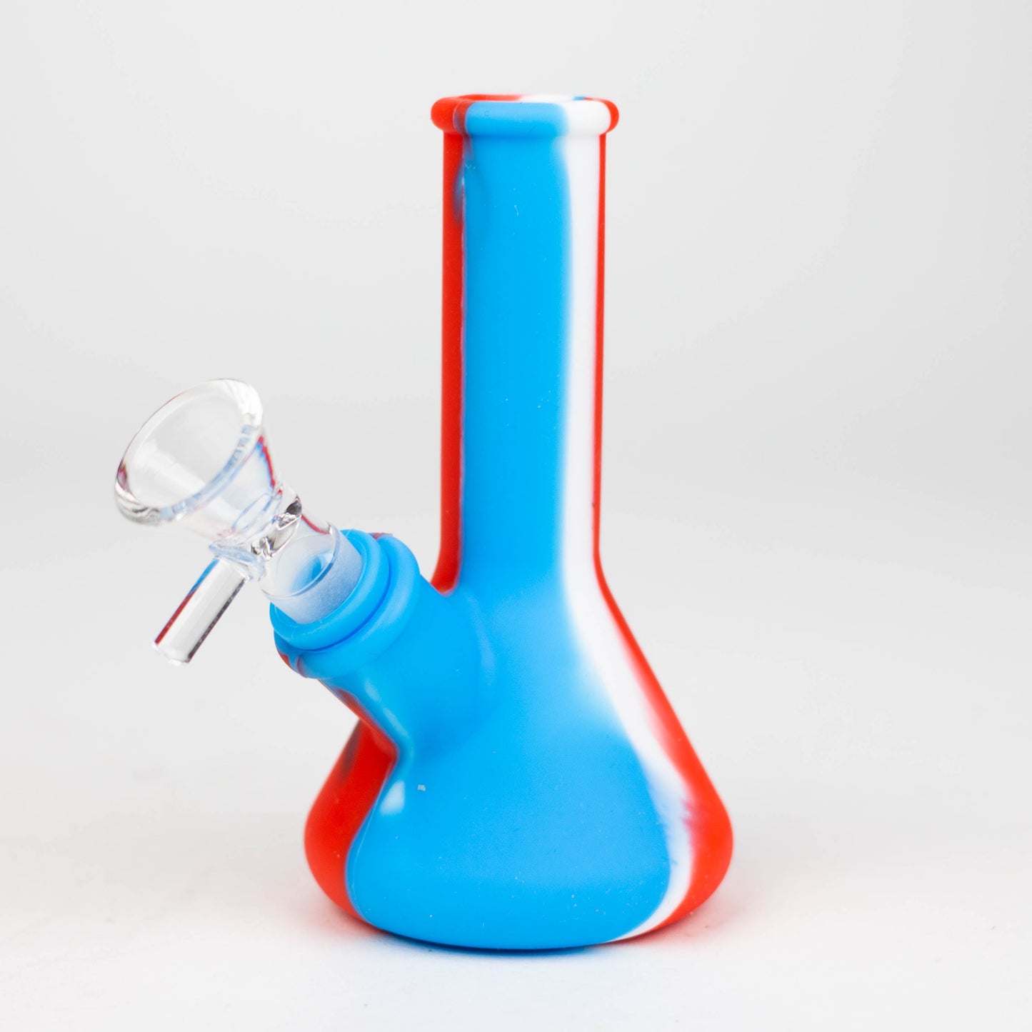 5" Tricolor silicone mini beaker water bong [71-Top09]_7