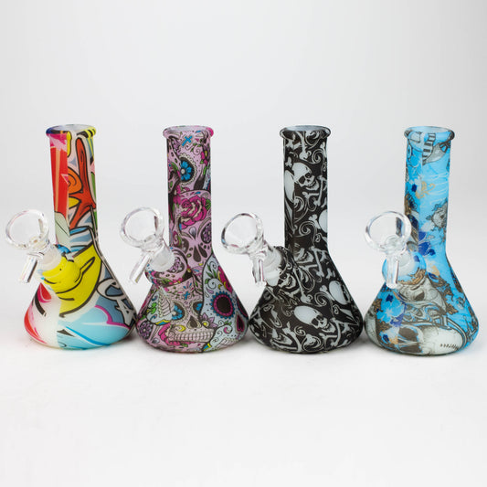 5" Glow in the dark mini  silicone beaker water bong [71-Top08]_0