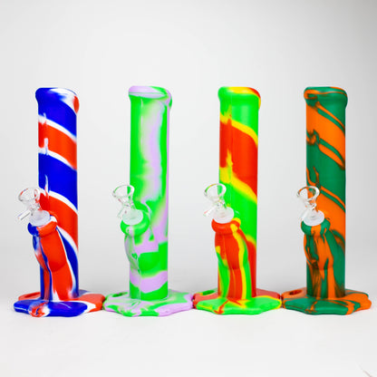 10" Straight Tube silicone bong-Assorted [TX9]_0