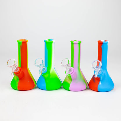5" Tricolor silicone mini beaker water bong [71-Top09]_0