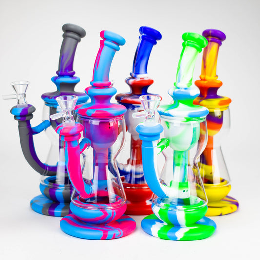 9.8" Silicone+Glass bong-Assorted [007B]_0