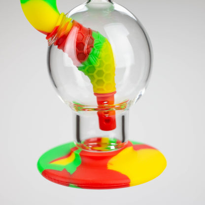 7.8" Silicone+Glass Round bong-Assorted [038B]_4