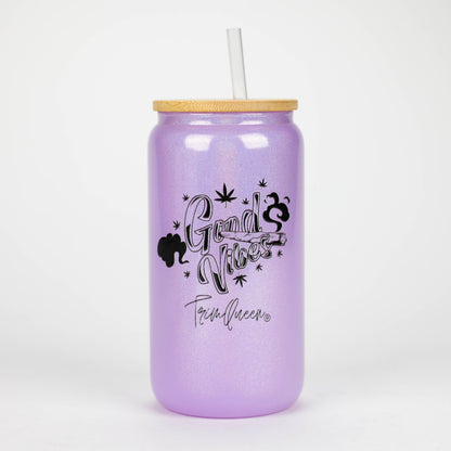 TRIM QUEEN | GOOD VIBES GLASS TUMBLER WITH LID AND STRAW_11