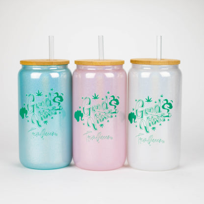 TRIM QUEEN | GOOD VIBES GLASS TUMBLER WITH LID AND STRAW_5