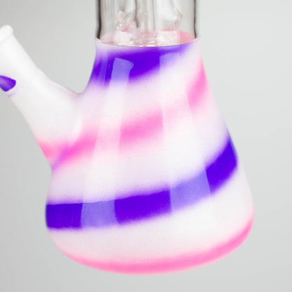 8" Blue n Mauve Strips Dome Percolator Bong_5