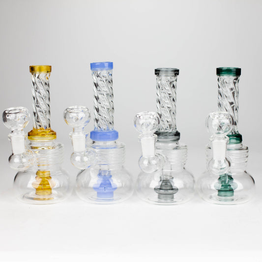 6" Swirl glass bong with water diffuser_0