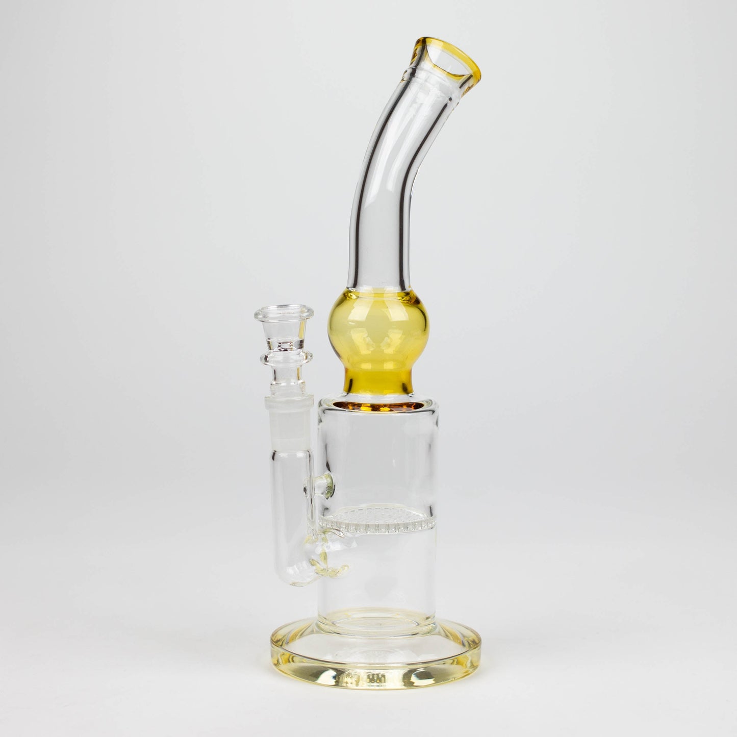 11" Color accented glass bong with honeycomb diffuser-Assorted_2