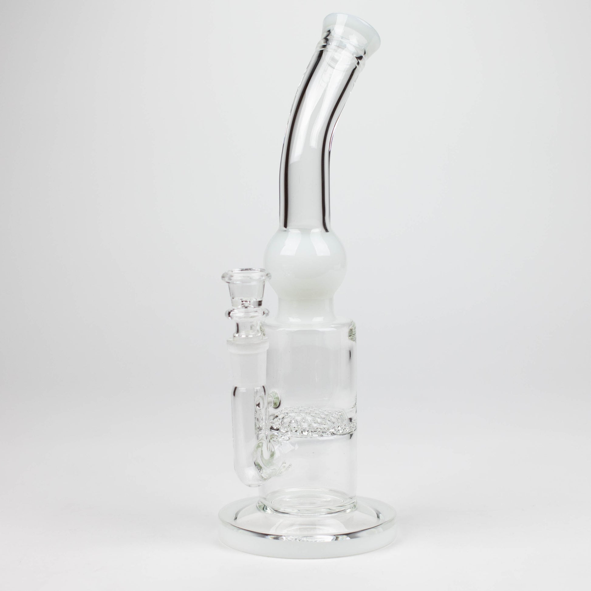 11" Color accented glass bong with honeycomb diffuser-Assorted_4