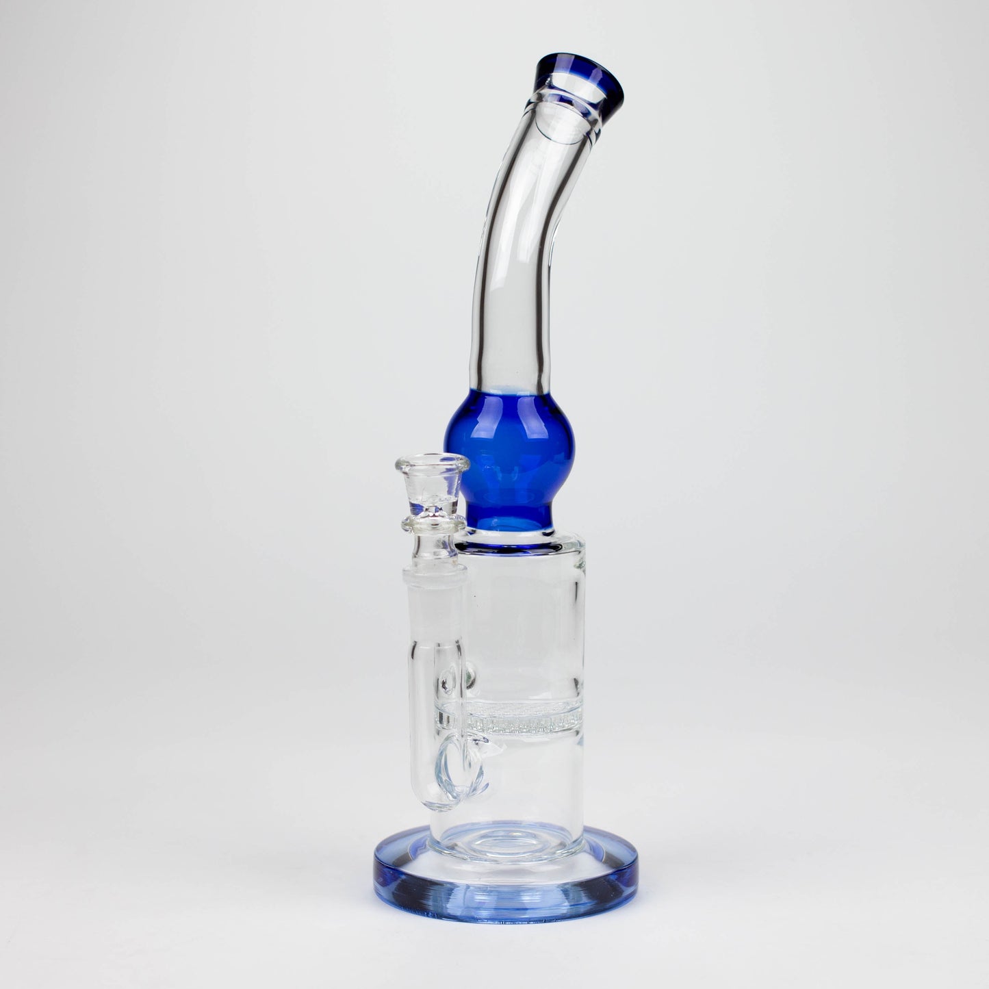 11" Color accented glass bong with honeycomb diffuser-Assorted_3