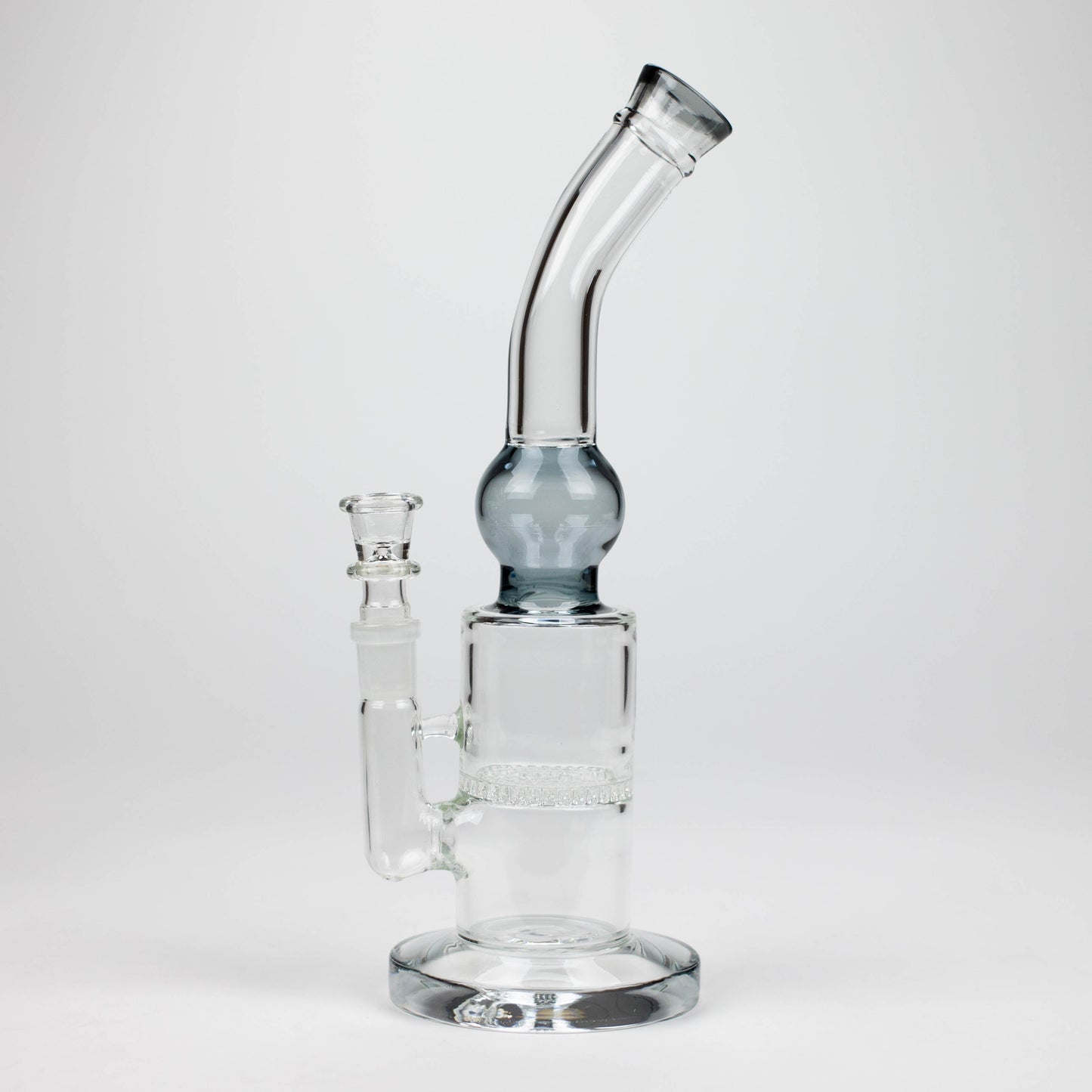 11" Color accented glass bong with honeycomb diffuser-Assorted_7