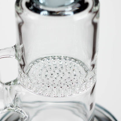 11" Color accented glass bong with honeycomb diffuser-Assorted_12