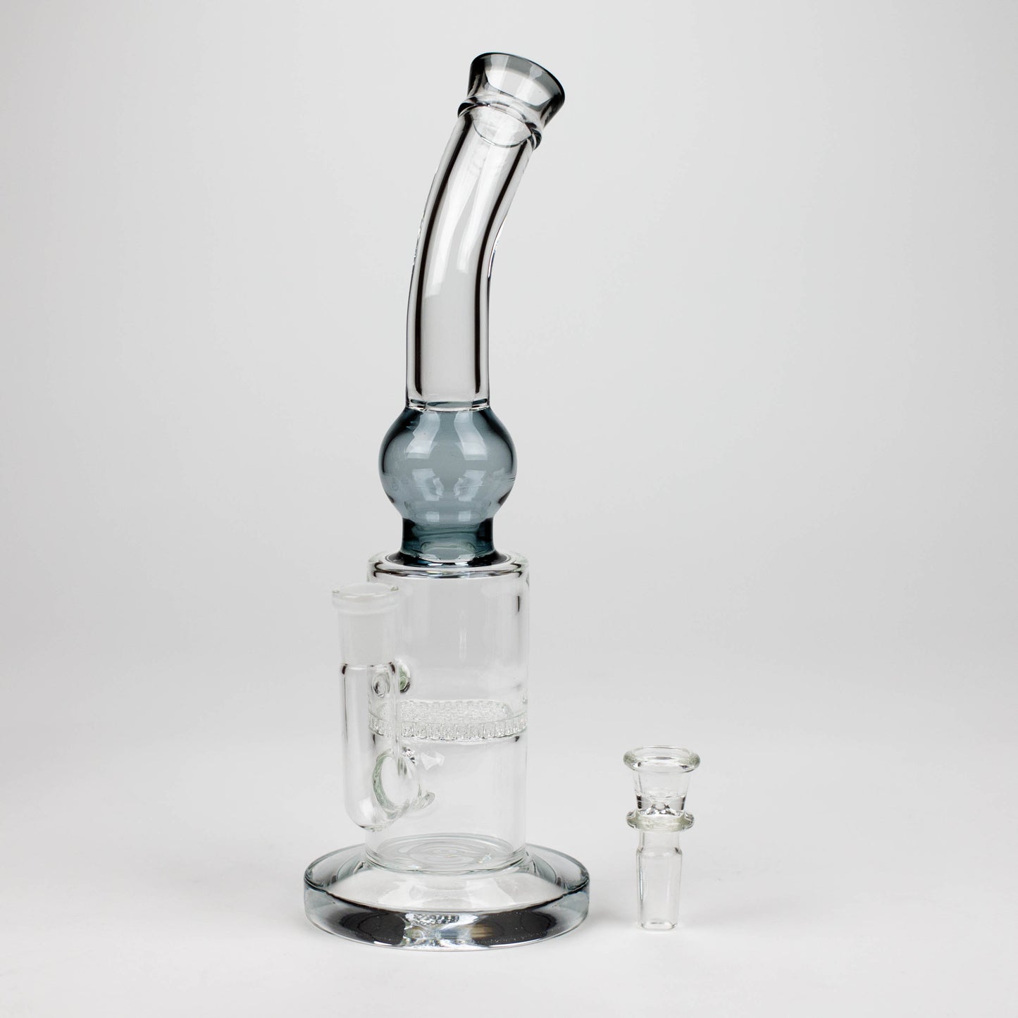 11" Color accented glass bong with honeycomb diffuser-Assorted_1
