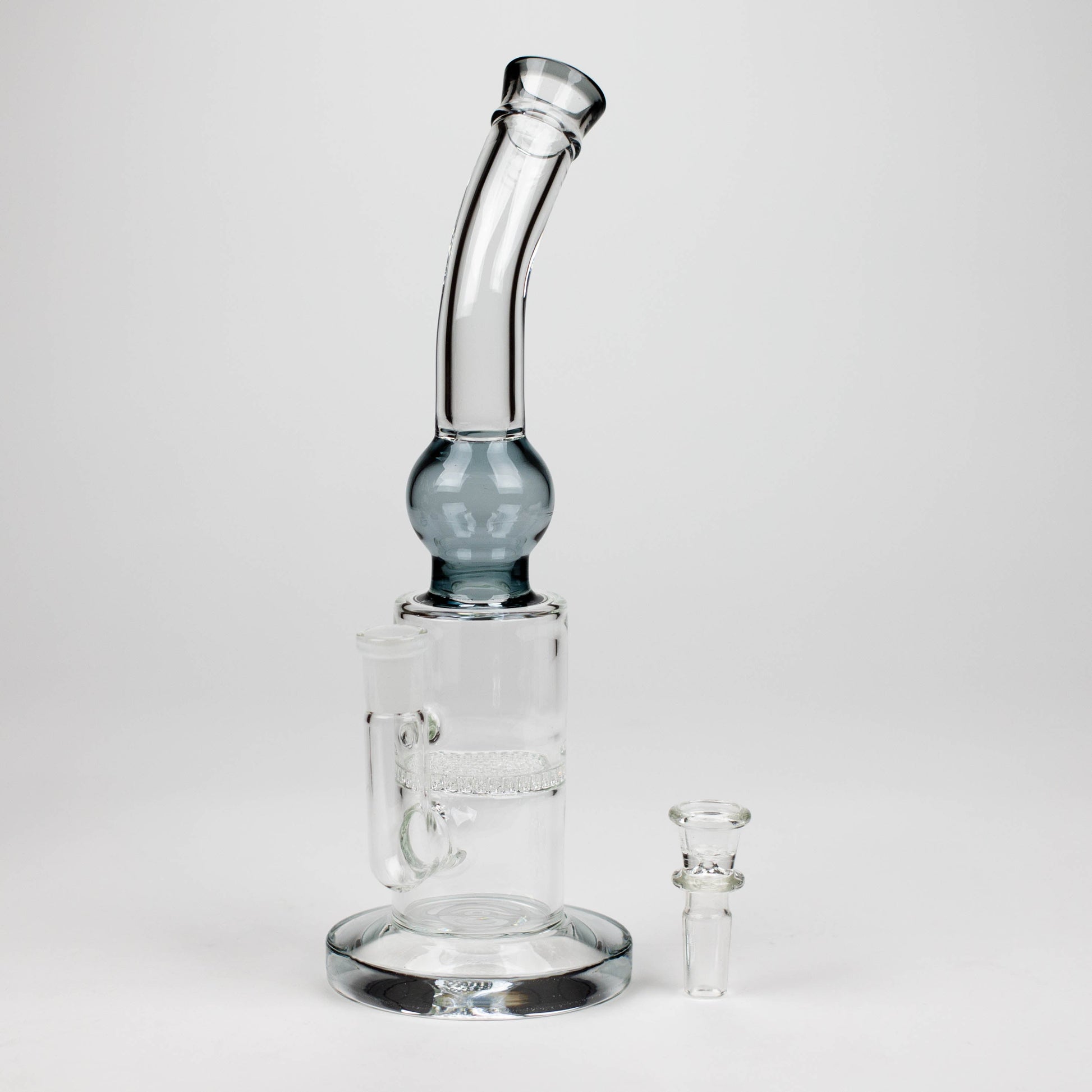 11" Color accented glass bong with honeycomb diffuser-Assorted_1