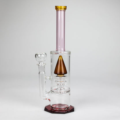 10" diamond cut stemless glass water pipe_2