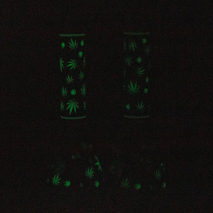 14" 7mm Leaf Design Grown In the Dark Water Bong_1