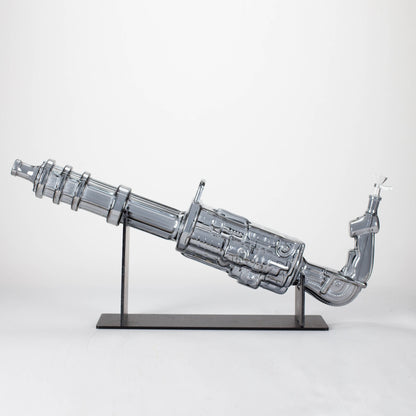 24" Electroplated Machin gun Design Glass Bong with Display Stand [GU002]_9
