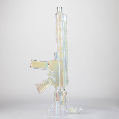 22" Electroplated Machin gun Design Glass Bong with Display Stand [GU003]_5