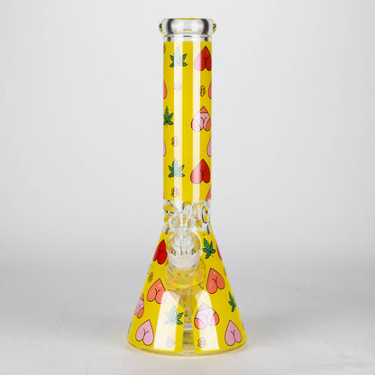 14" 7mm Glass Bong With Bud Design_2