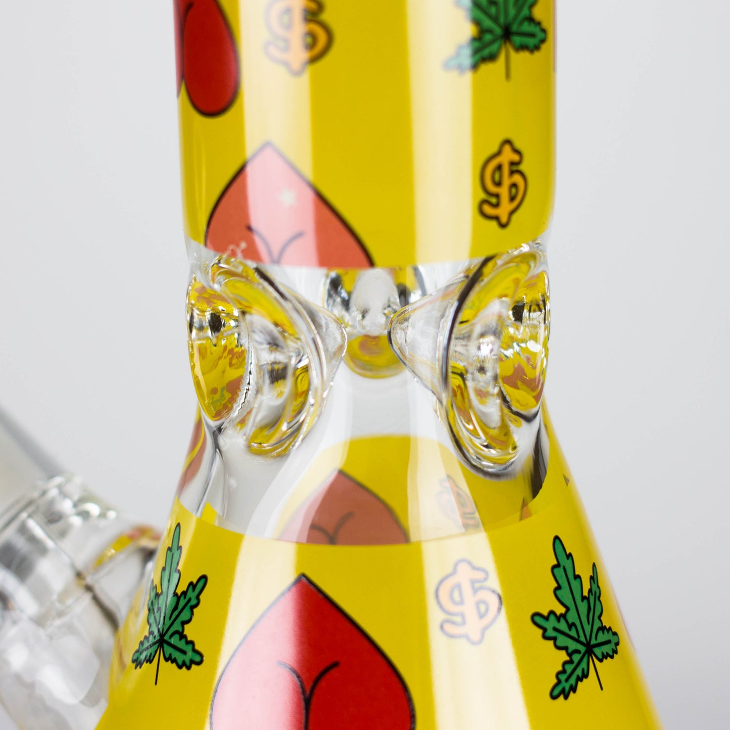 14" 7mm Glass Bong With Bud Design_3
