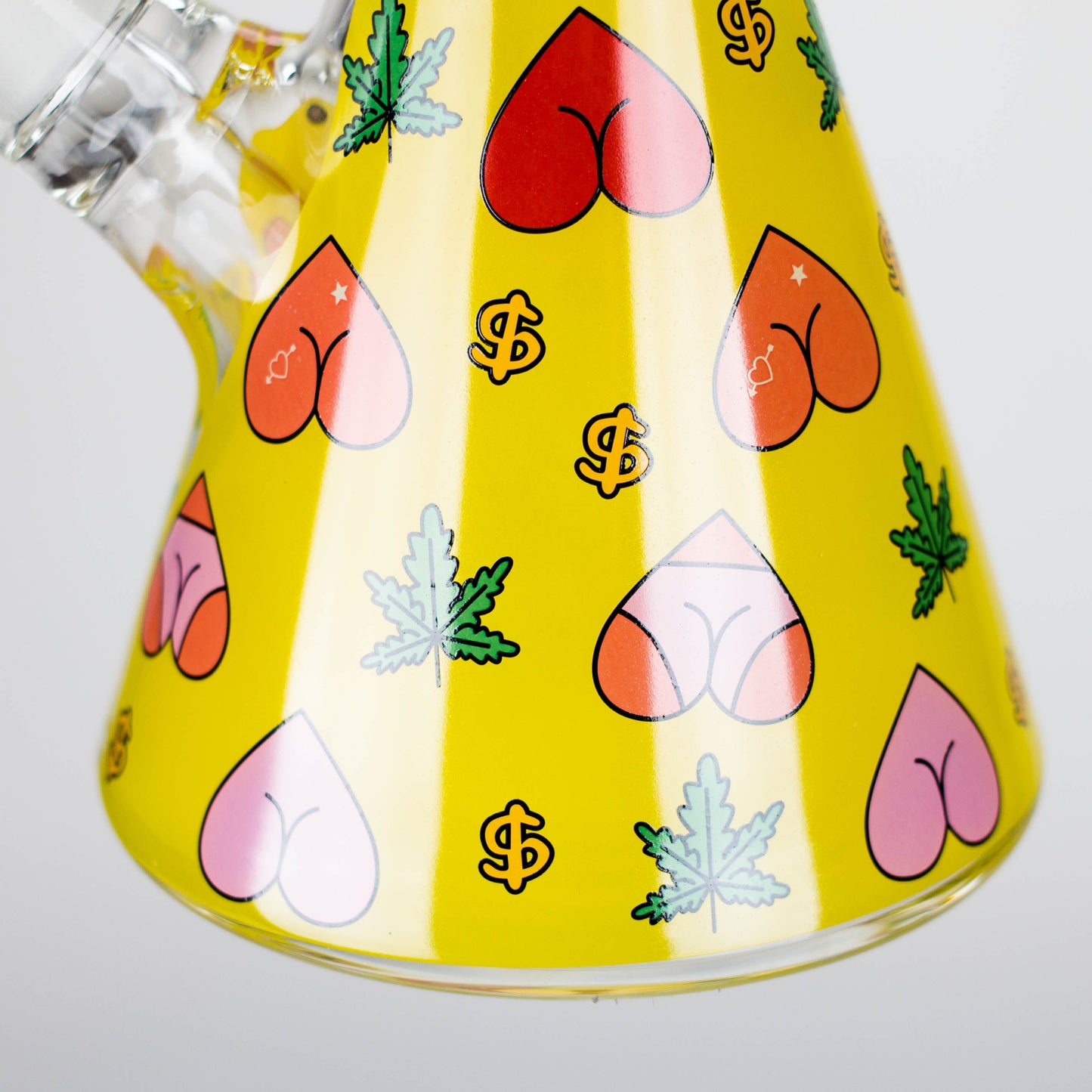 14" 7mm Glass Bong With Bud Design_5