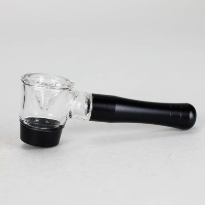 4" Pipe -Aluminum+Glass, Black Color  [YD1500]_1