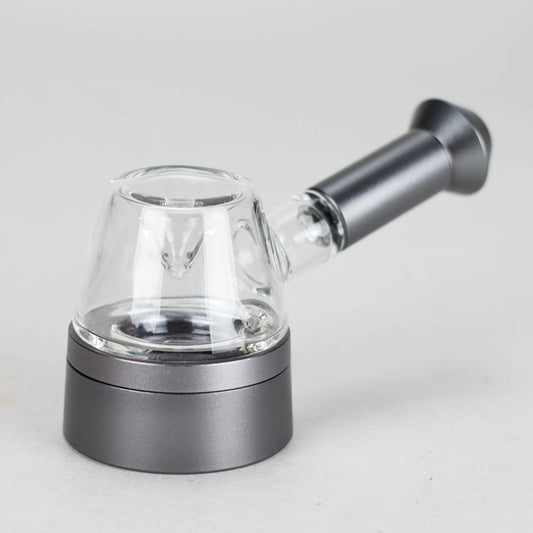 5" Pipe -Aluminum+Glass, Flat Base Black Color [YD2000]_0