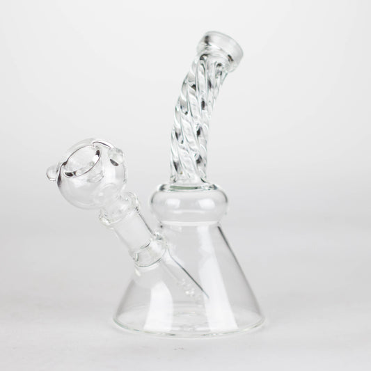 6" bent neck Twist glass bong with diffuser_0
