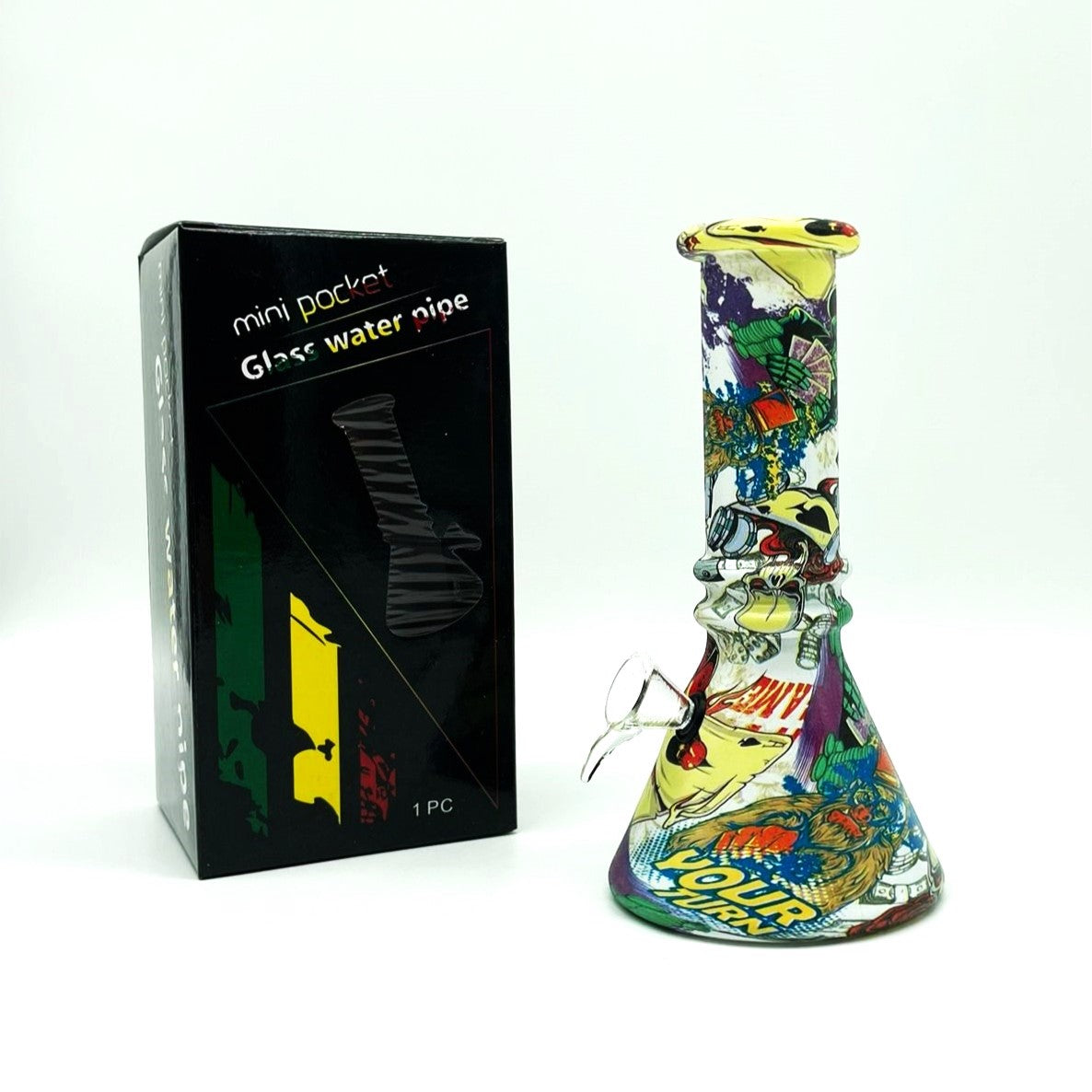 6" Multicolor Mini soft glass water bong Assorted Designs [PIP411]_9